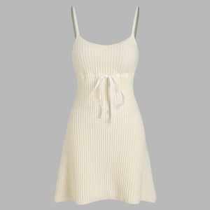 CIDER Drawstring Knitted Dress - Ivory